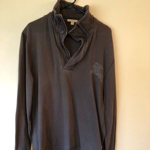 Men’s Burberry Quarter Zip with Buttons Pullover
